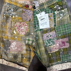 Magnolia Pearl Colorful Patchwork Women ShortsPristine Cond, Nvr worn wtags